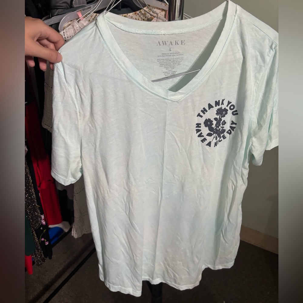 Awake Light Blue Graphic Women's Tee